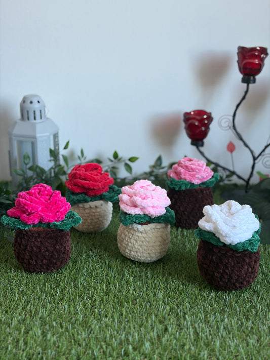 Patron crochet PDF - Rose en pot - Nuiba