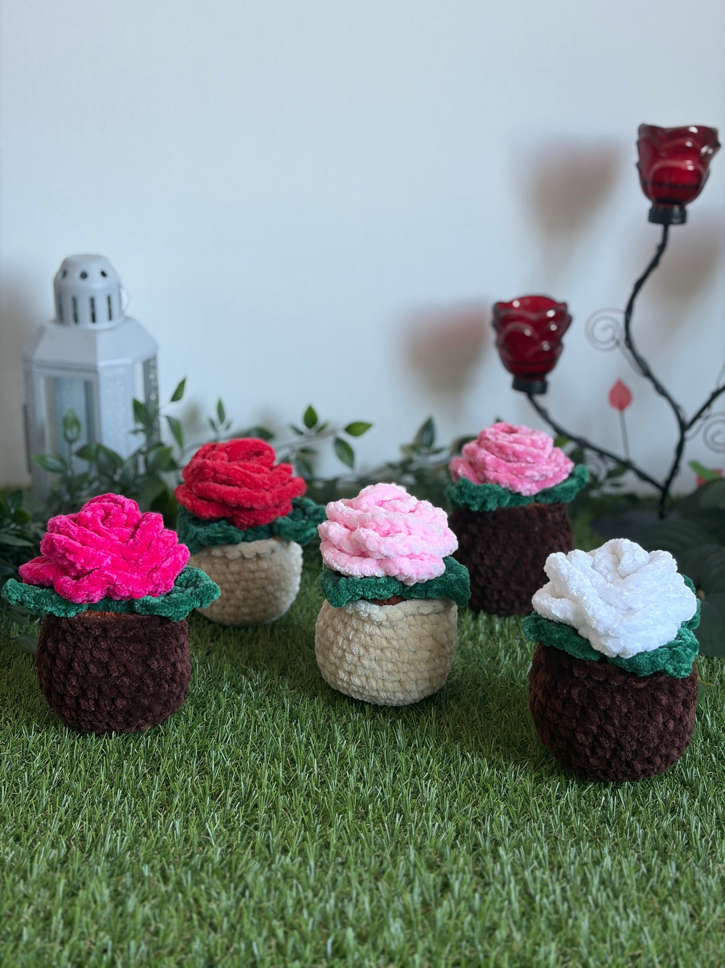 Patron crochet PDF - Rose en pot