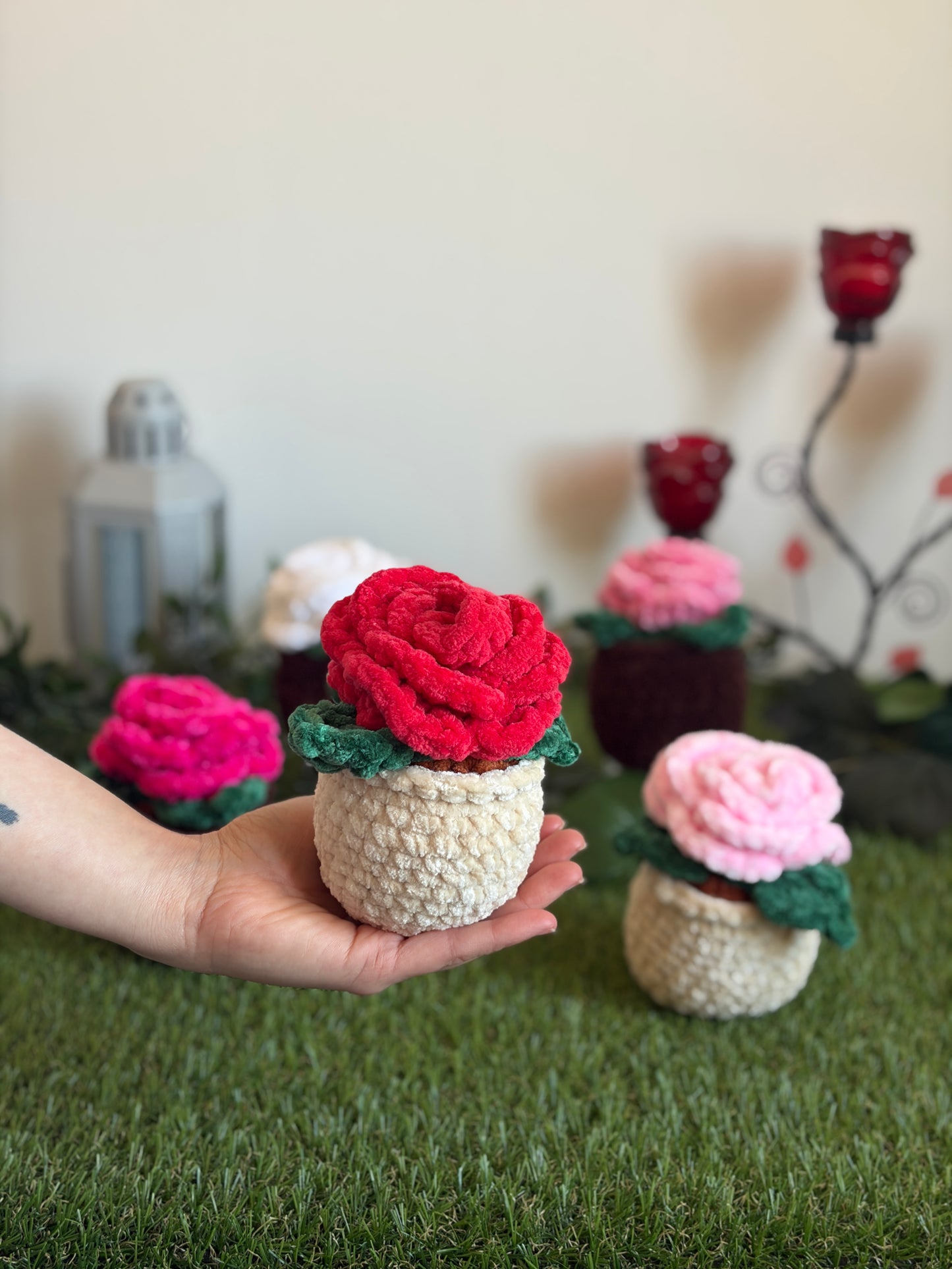 Patron crochet PDF - Rose en pot