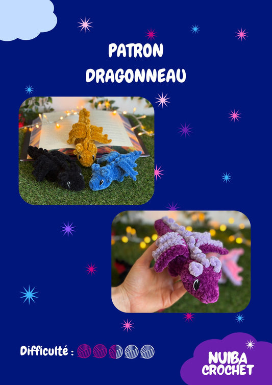 Dragonneau 2 en 1 - Patron crochet PDF - Nuiba