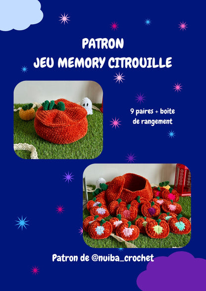 Patron PDF Jeu Memory Citrouille au crochet